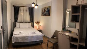 Egyptian cotton sheets, premium bedding, down duvets, desk