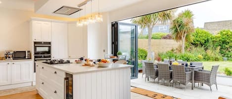 Microwave, oven, dishwasher, high chair