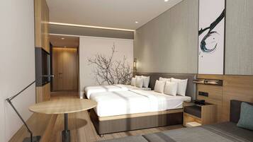 Habitación familiar, 1 cama de matrimonio grande, vistas a la ciudad