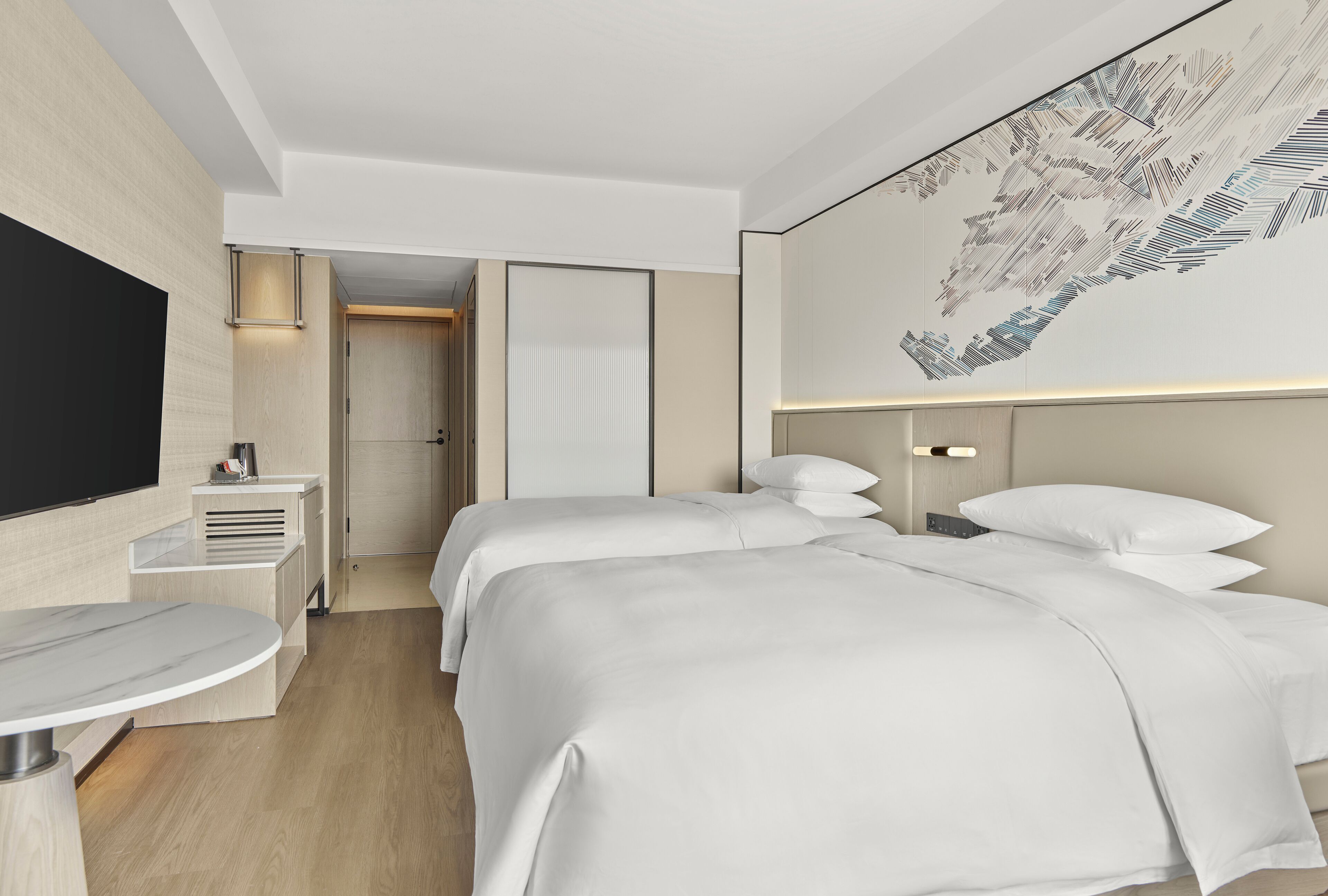 Premium kamer, 2 tweepersoonsbedden, uitzicht op stad