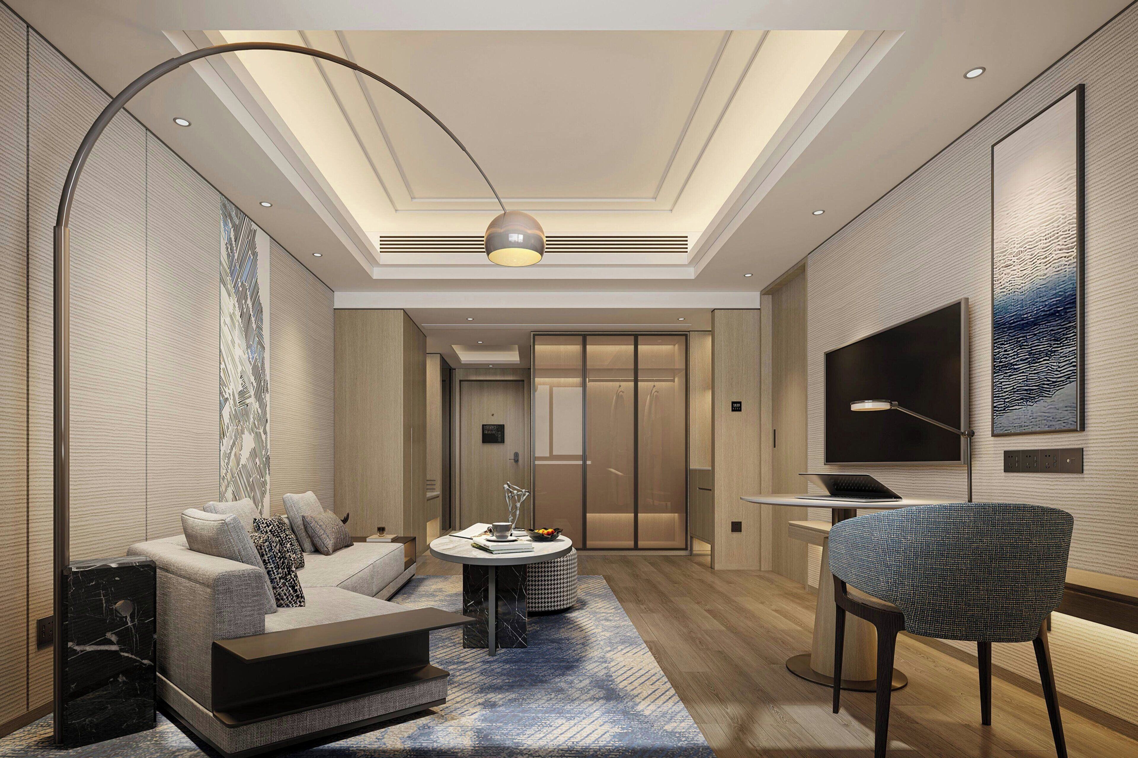 Comfort Suite, 1 King Bed, City View | Living room