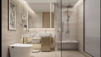 Chambre Standard, 1 très grand lit, vue ville | Salle de bain
