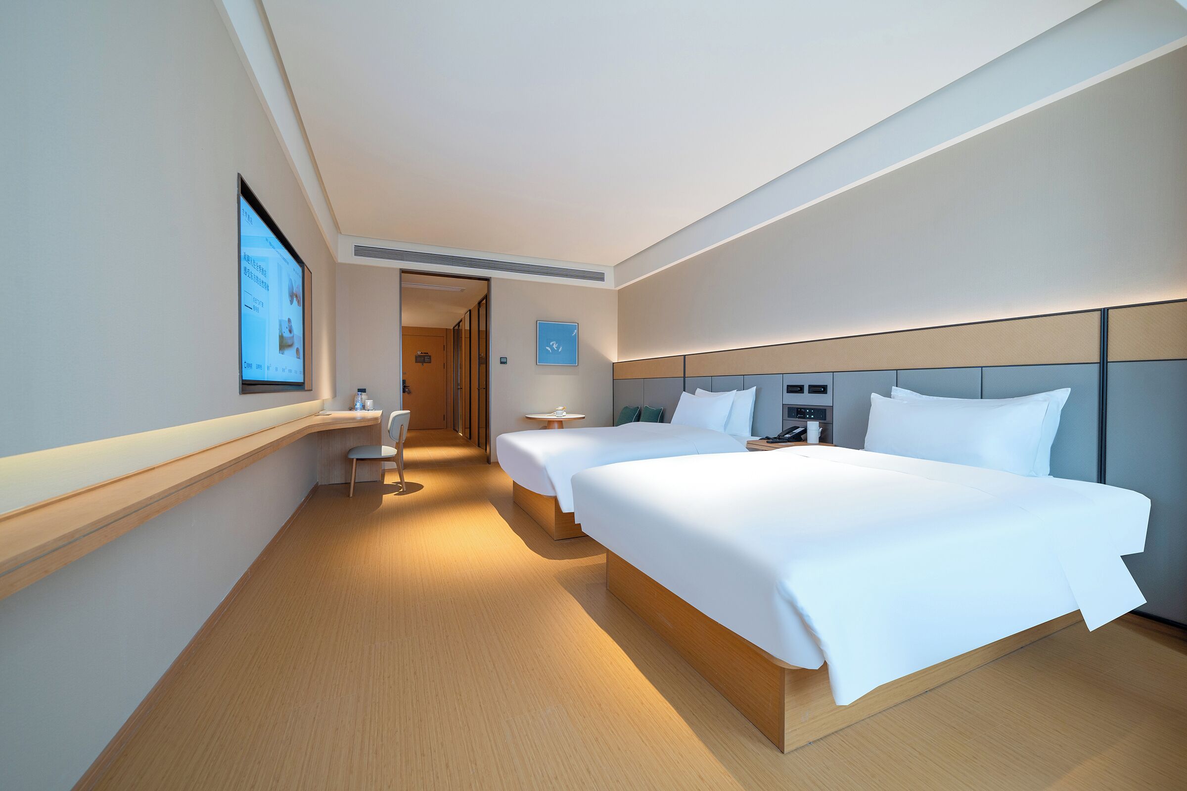 Chambre Affaires avec lits jumeaux, vue ville | Bureau, espace de travail pour ordinateur portable, Wi-Fi gratuit