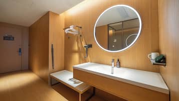 Superior Twin Room, City View | Bathroom | Shower, hair dryer, towels, soap
