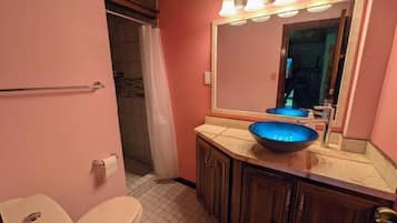 Family Double Room, Multiple Beds, 2 Bathrooms, Garden View | Bathroom | Shower, free toiletries, hair dryer, towels