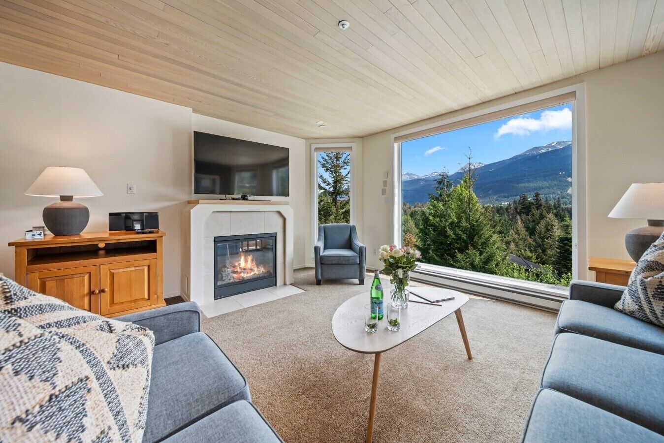 TV, fireplace, table tennis