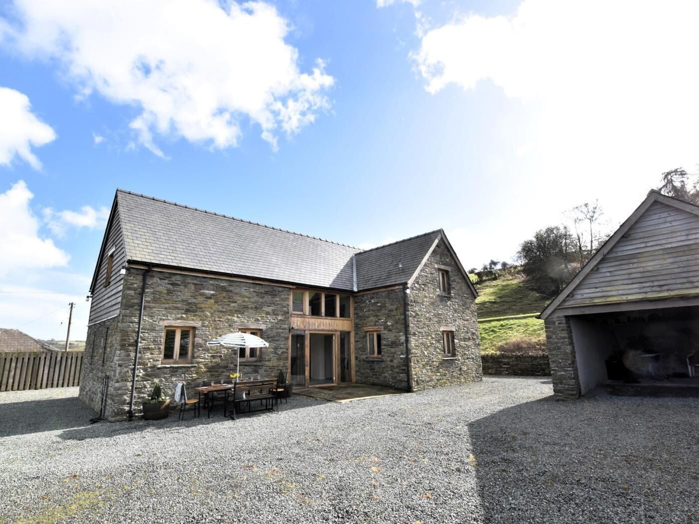 A renovated barn with stunning countryside views from all aspects
