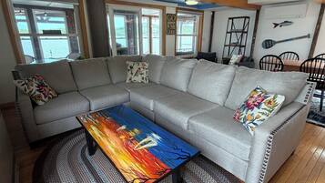 Smart TV, DVD player, books, video library