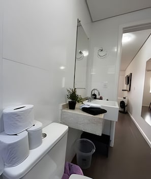 Apartment | Bathroom | Shower, hair dryer, towels, soap