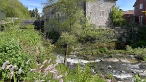 A stone building with a river in front, surrounded by greenery. - 2 Bed in Llanidloes (oc-94088) (Llanidloes)