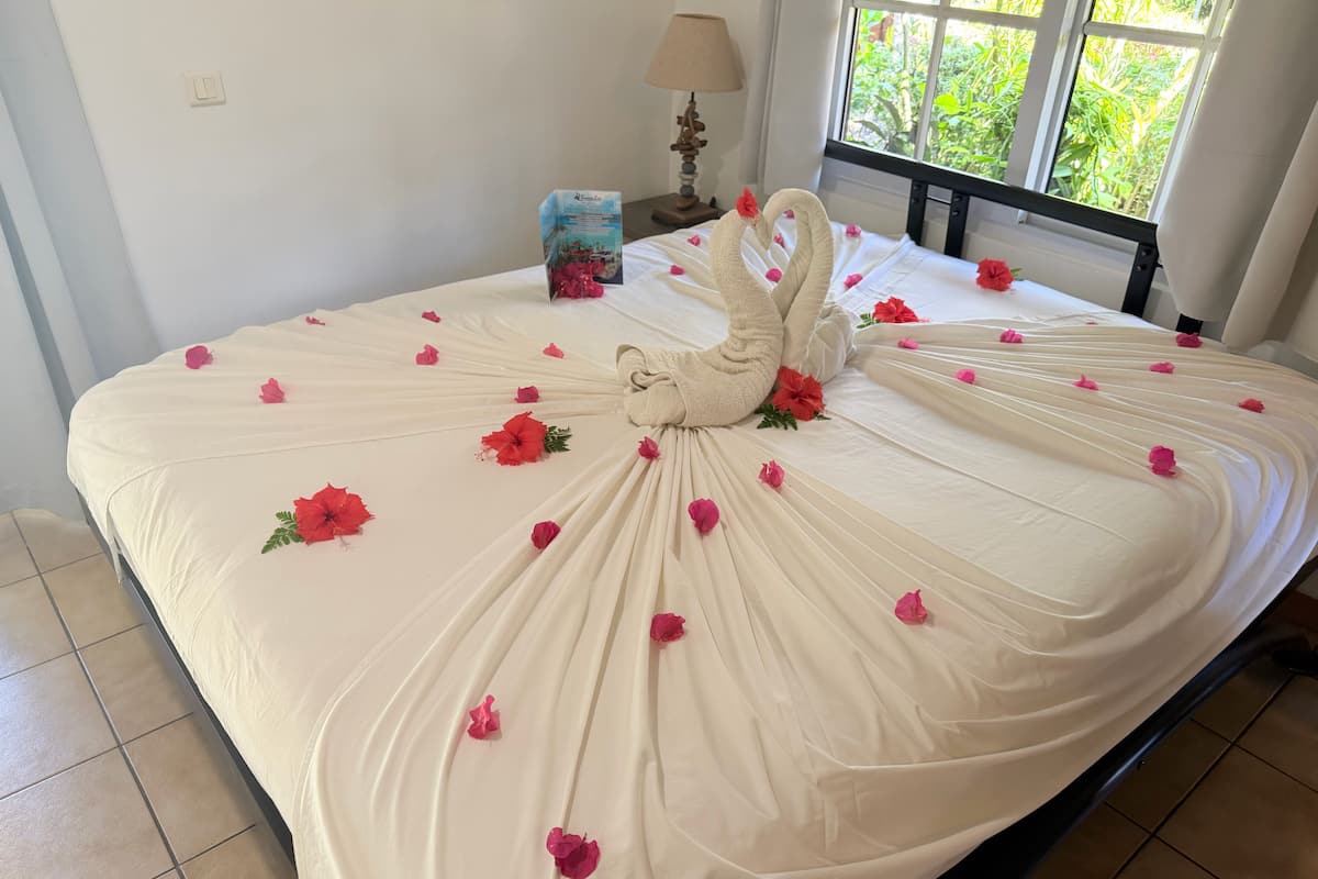 Bungalow superior, vista al mar | Sábanas de algodón egipcio y ropa de cama de alta calidad 