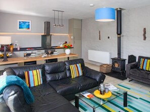 Televisión y chimenea 