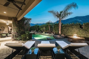 Terrace/patio - 5 BR Custom Mediterranean Estate In Andreas Hills (Palm Springs)