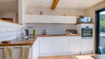 Microwave, oven, dishwasher, high chair