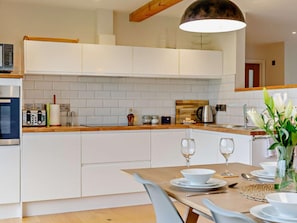 Oven, dishwasher, highchair, cookware/dishes/utensils