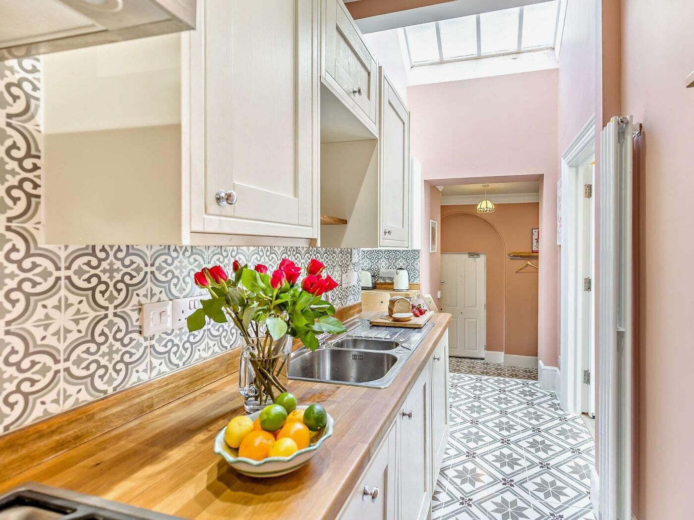 Oven, highchair, cookware/dishes/utensils