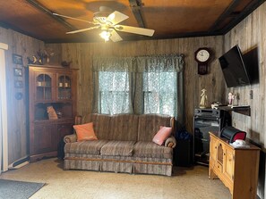 Living area - Cozy 2-bedroom cabin on beautiful crystal clear Schoodic Lake (Brownville)