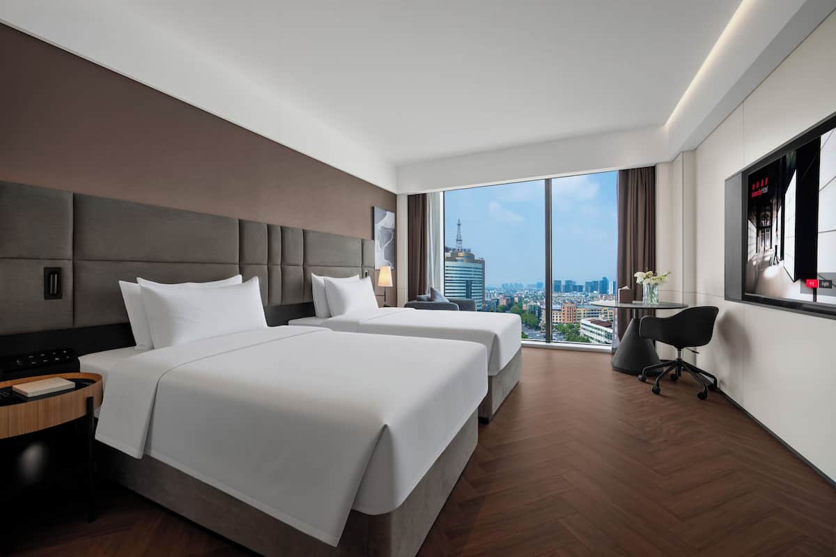 Comfort Twin Room, 2 Double Beds, Private Bathroom, City View | Egyptian cotton sheets, premium bedding, down comforters, pillowtop beds