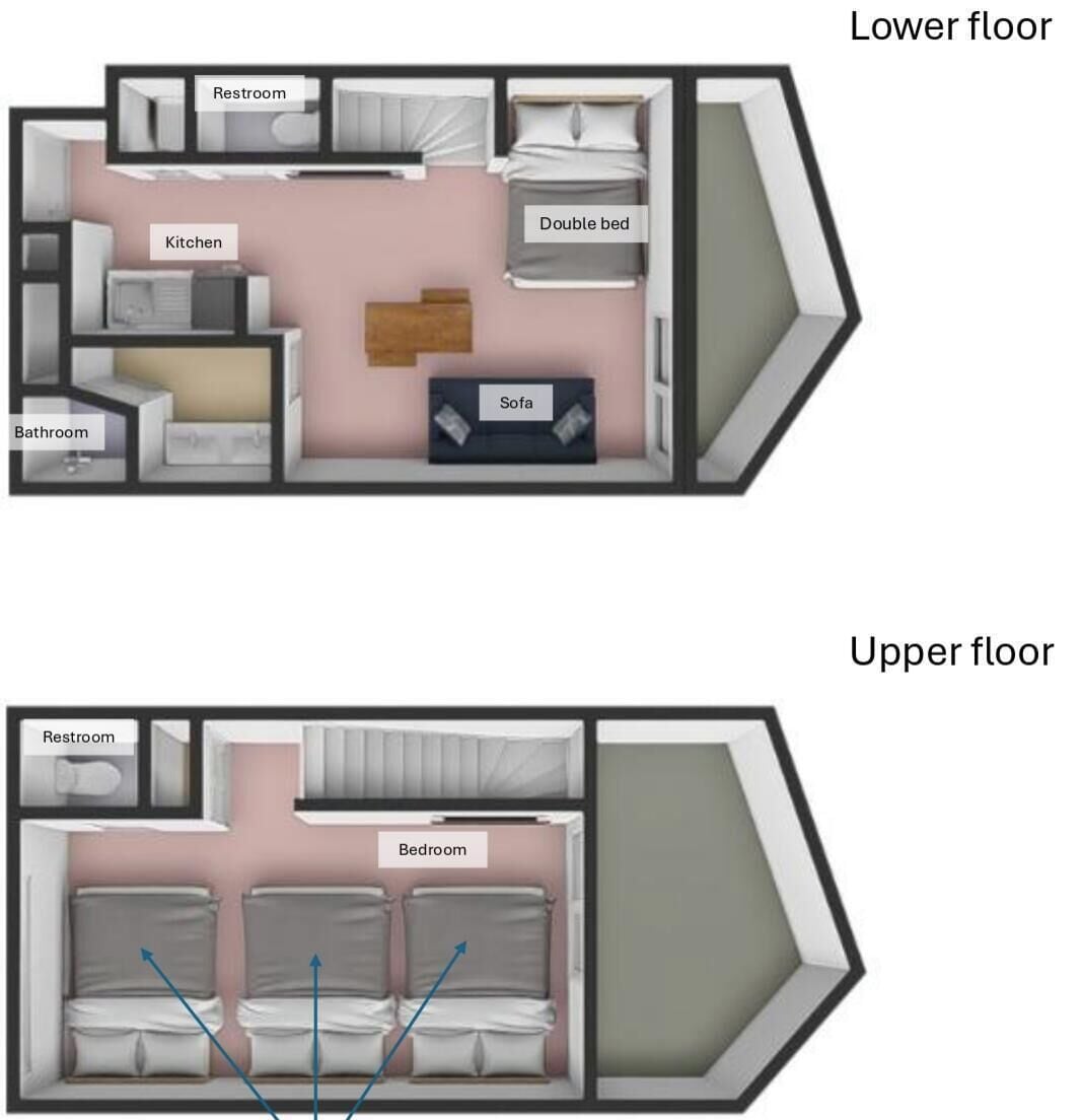 Duplex, 2 Bedrooms, Non Smoking (KS5-301) | Floor plan
