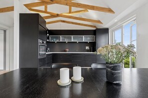 Fridge, oven, cookware/dishes/utensils, spices - Modern holiday home with sea view and terrace (Svaneke)