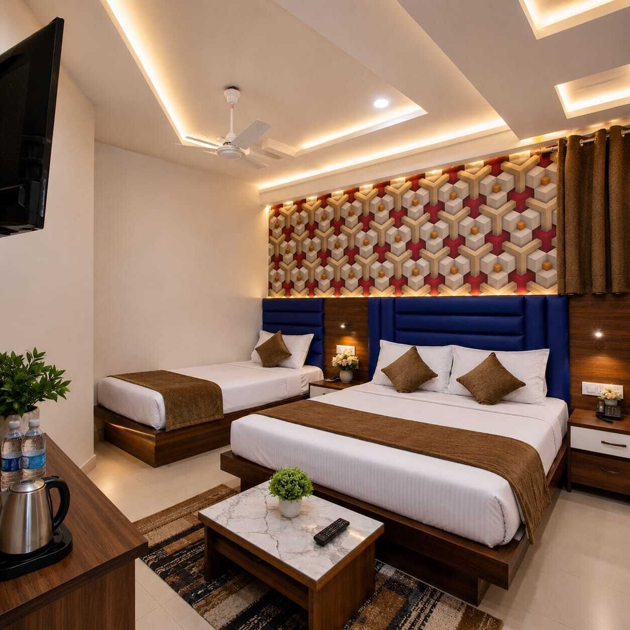 Family Room | Cadar kapas Mesir, peralatan tempat tidur premium, busa memori, meja 