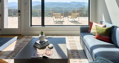 The Glass House | Mountain-view 2BR retreat with hot tub, deck, and full kitchen.