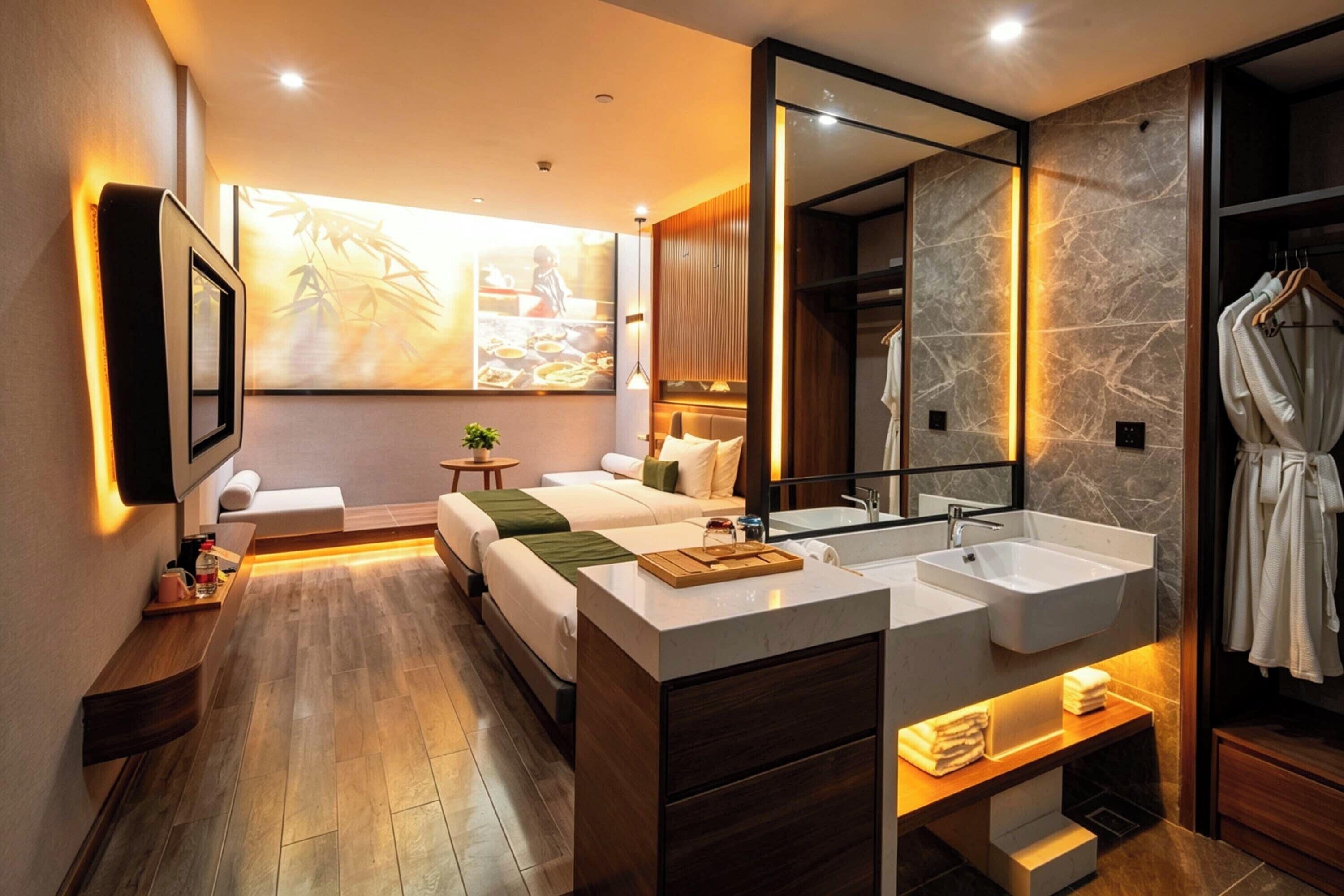 Standard Twin Room | Bathroom | Shower, free toiletries, hair dryer, slippers