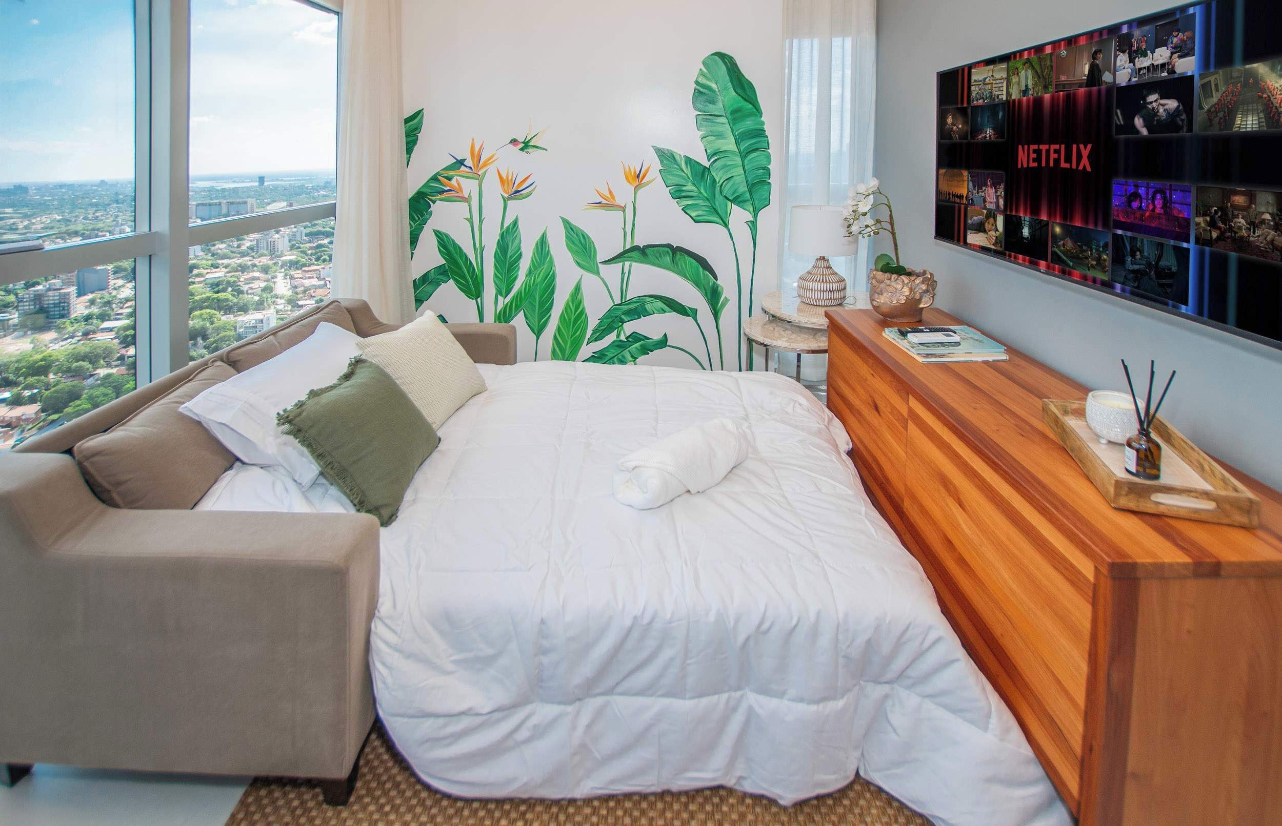 Departamento, balcón, vista a la ciudad