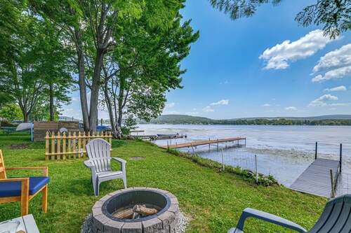 Fire Pit, Private Dock! Lamoka Lake Retreat
