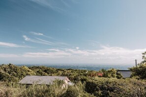 A house with a sloped roof, surrounded by dense greenery and a clear sky. - Arc yakushima (Yakushima)