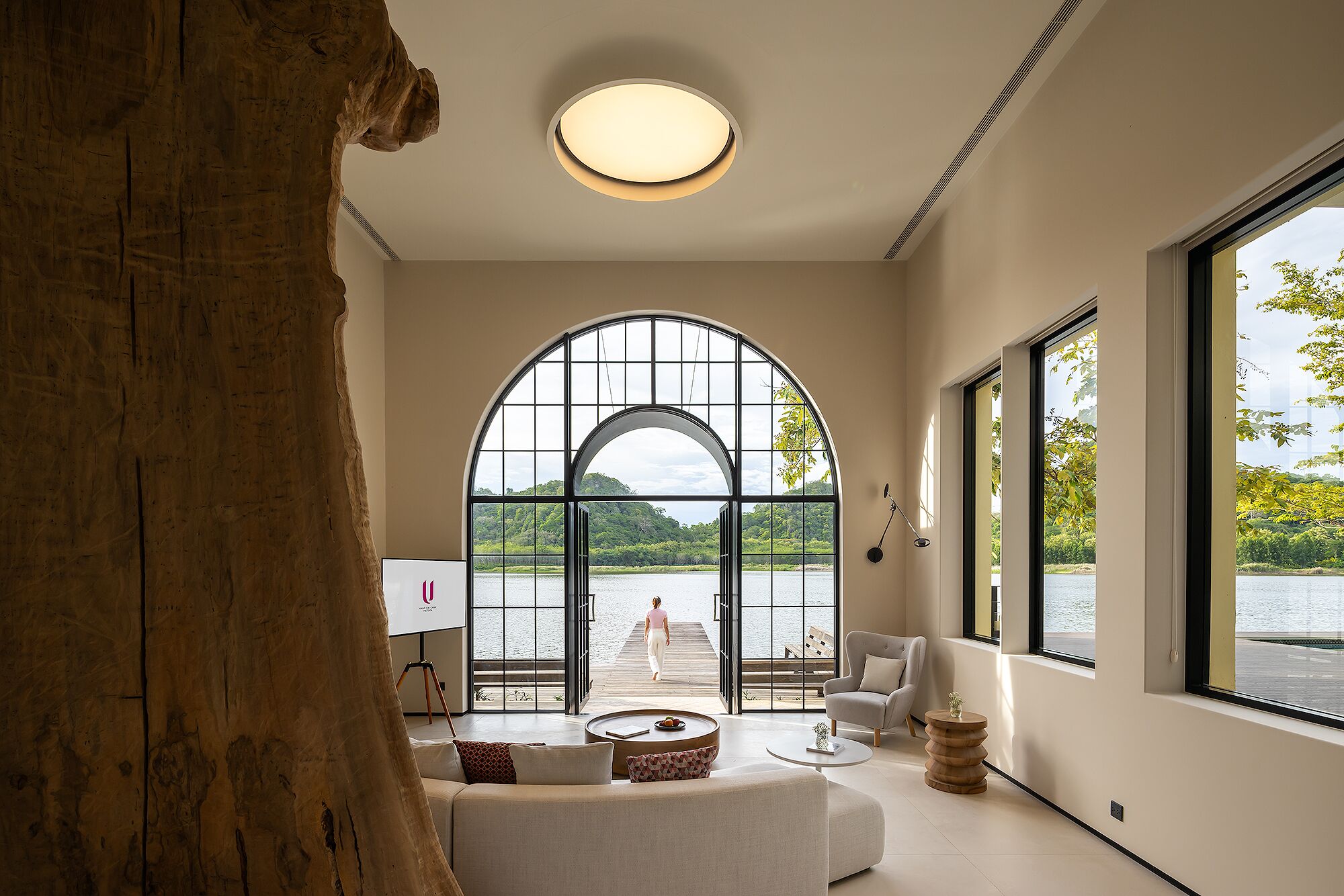 Serene Lakefront Three Bedroom  Pool Villa (24 Hours Use of Room) | Living area | 43-inch Smart TV with digital channels, books, music library