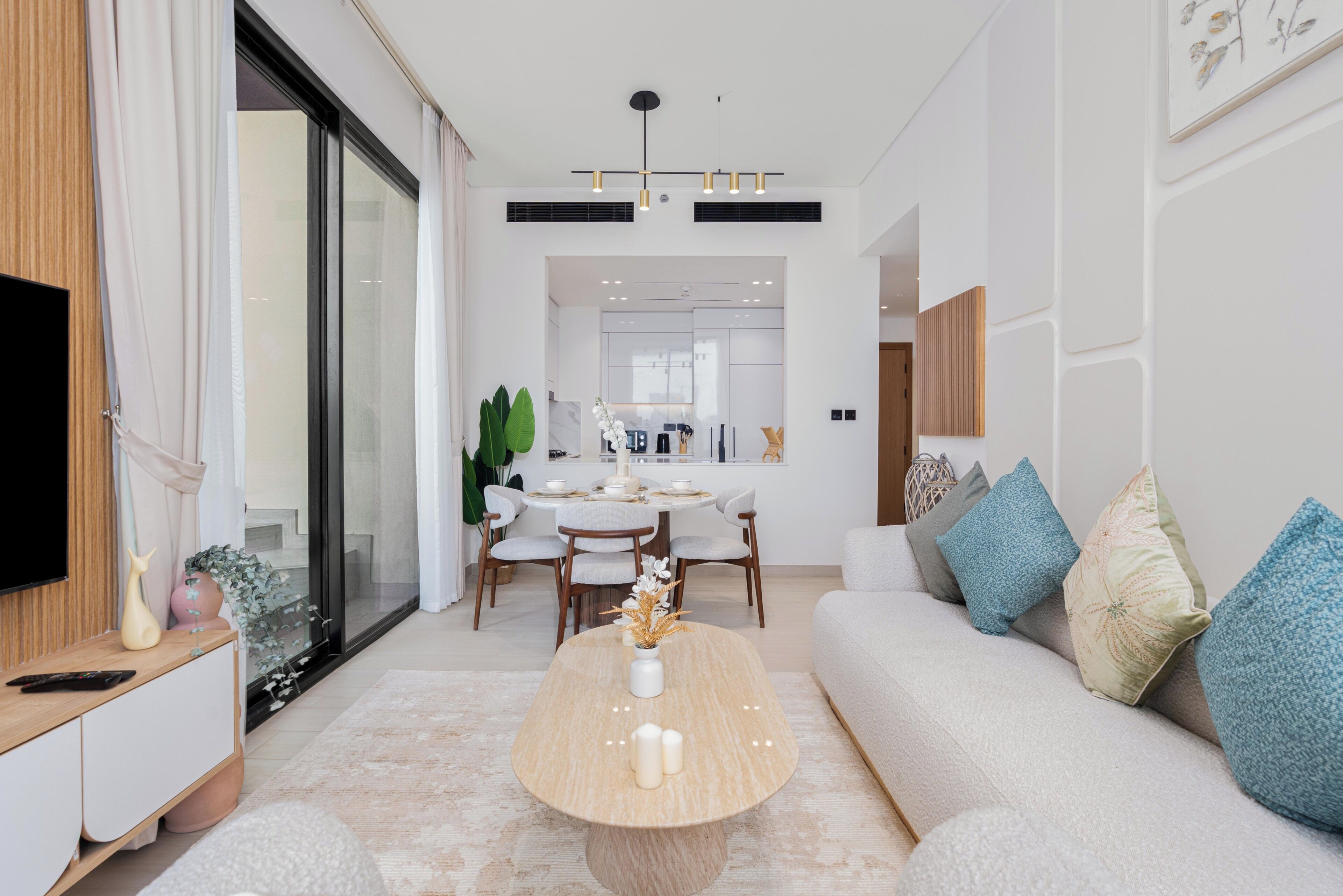 Exclusive Apartment, Private Pool, Pool View | Living area | 55-inch Smart TV with digital channels, Netflix, Hulu