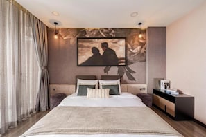 Apartemen, balkon, pemandangan kota