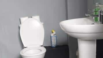 Kombinasi shower/bathtub, bathtub besar, pengering rambut, dan handuk