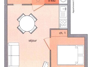 Floor plan - Cozy apartment, village view - 4 guests (Arêches-Beaufort)