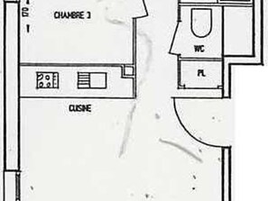Floor plan - Ideal apartment near shops - 6 guests (Arêches-Beaufort)