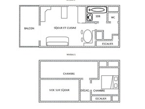 Floor plan - Central apartment, near slopes - 6 guests (Arêches-Beaufort)