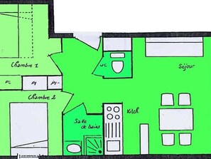 Floor plan - Apartment, pets welcome - 5 guests (Arêches-Beaufort)