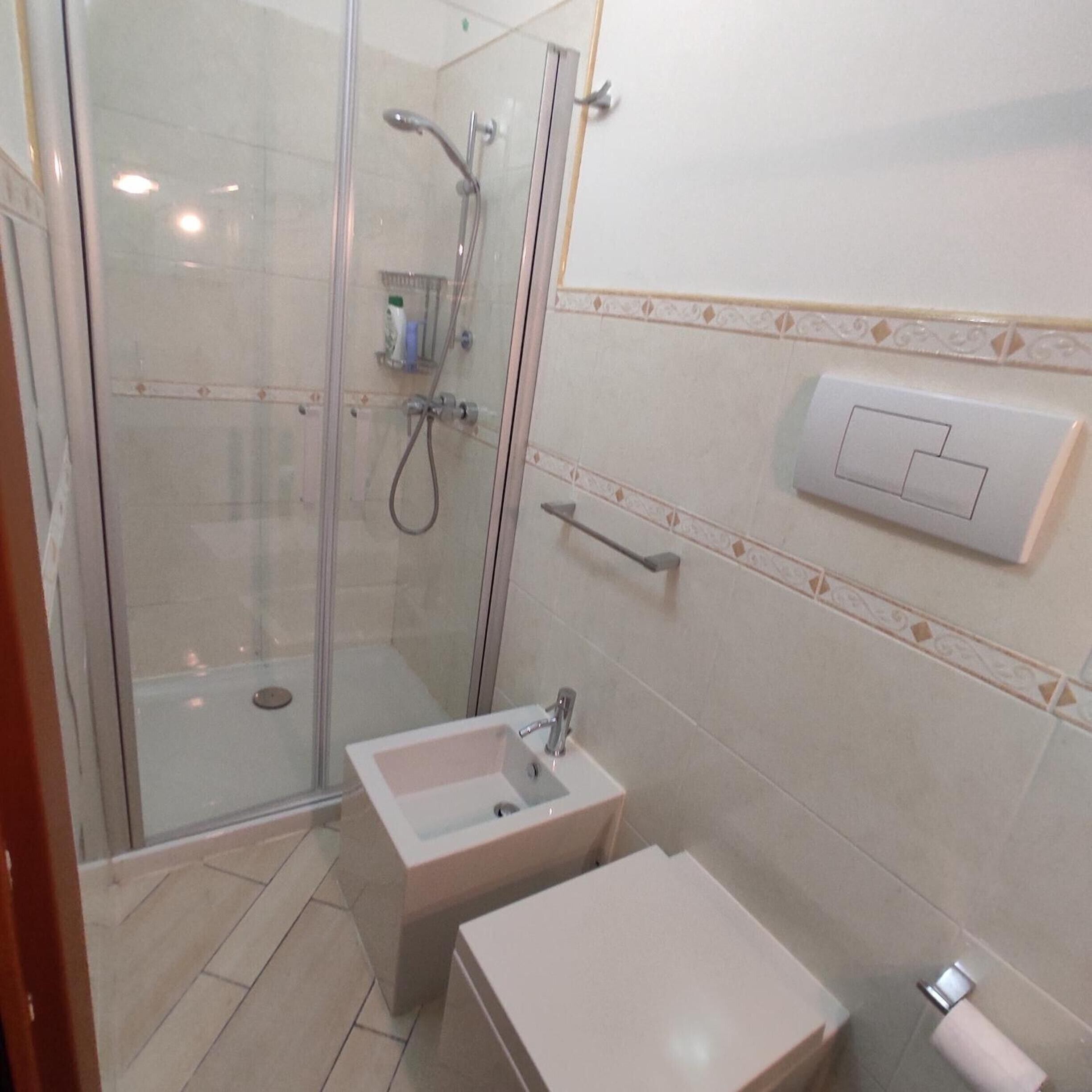 Dusche, Haartrockner, Handtücher