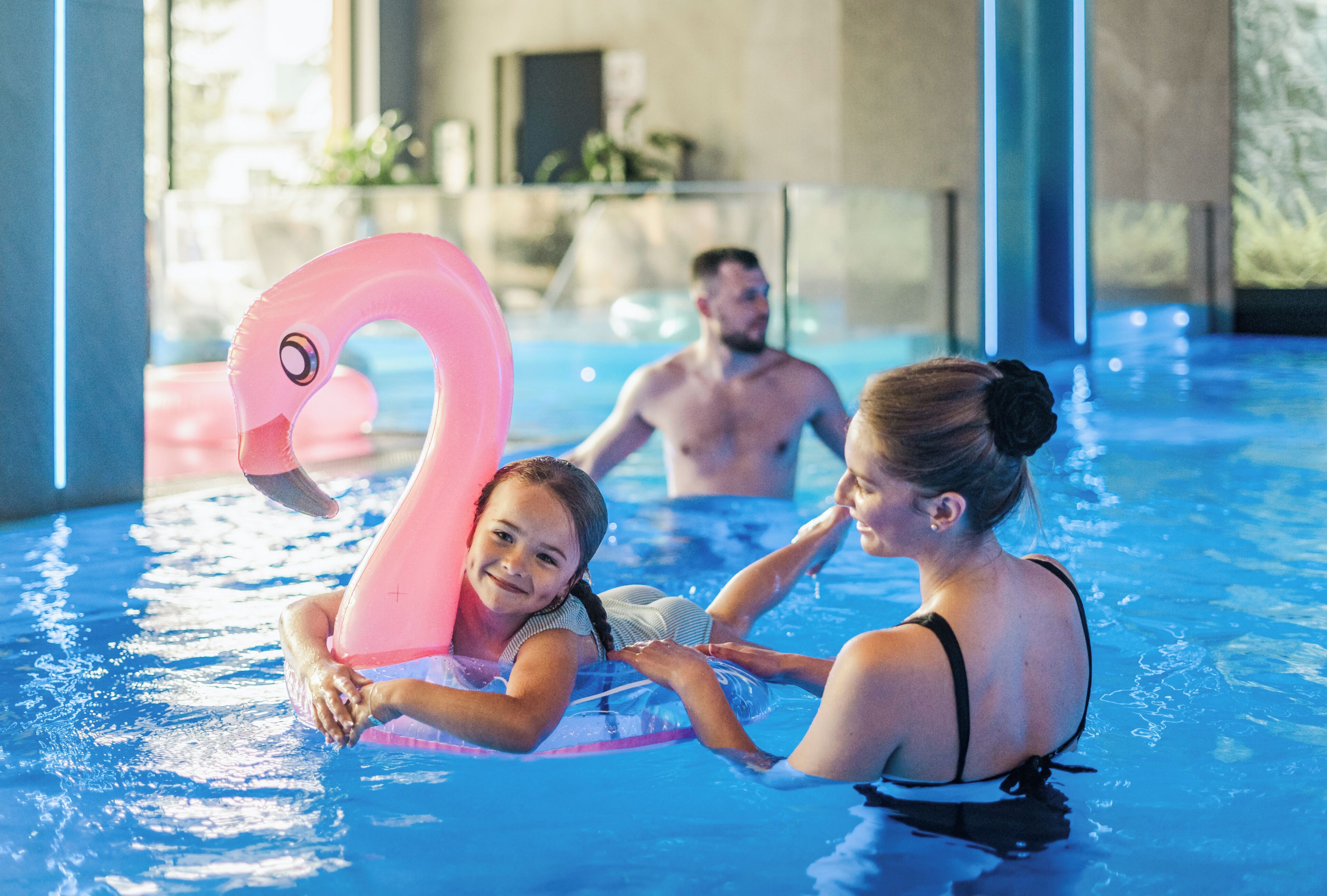 Indoor pool, seasonal outdoor pool