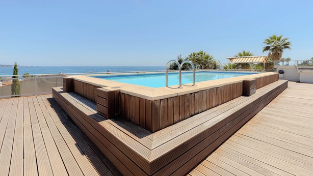 Outdoor pool - 2-room apartment with pool and private parking (Vallauris)