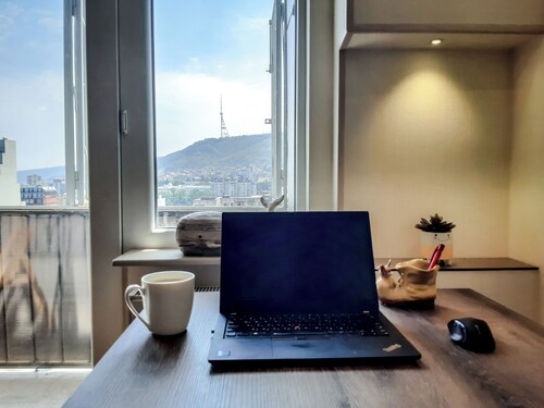 Cozy studio with view on city and Mtatsminda