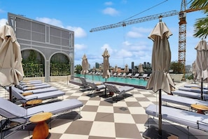 Pool - Modern condo with skyline views, rooftop pool & private balcony (Miami)