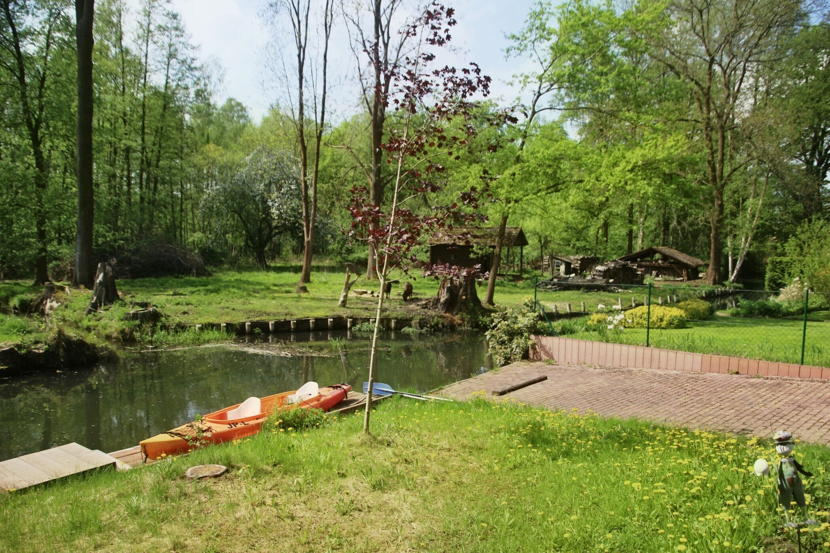 Boat dock directly opposite the accommodation