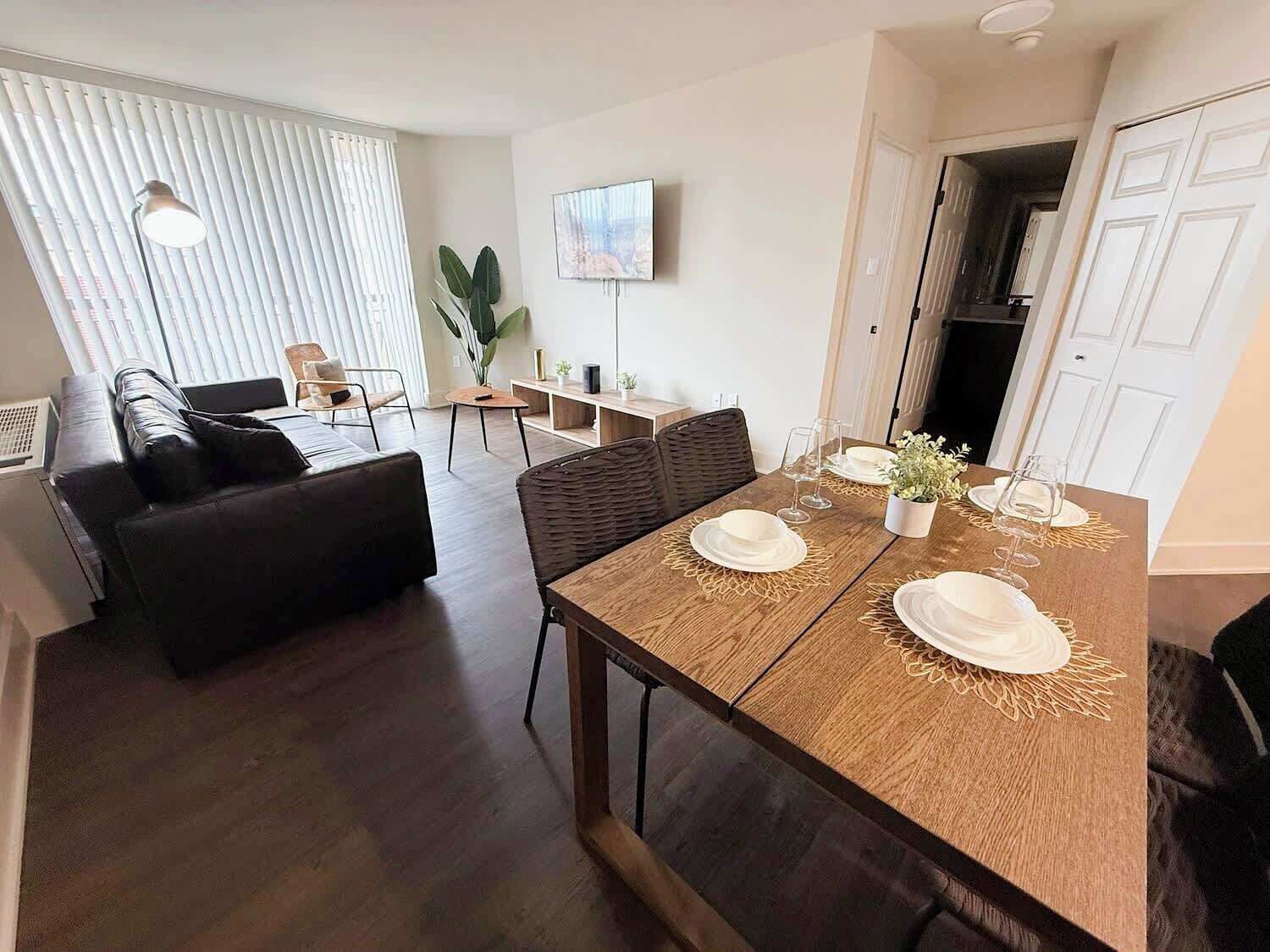 Leilighet, 1 queensize-seng med sovesofa | Spisestue