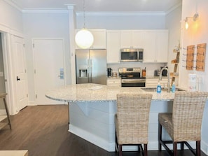Coffee/tea maker, fridge, oven, toaster - Ground-Floor Condo | Poolside Access | Walk to Pier Village (St. Simons Island)
