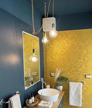 Douche, séchoir à cheveux, bidet, serviettes fournies