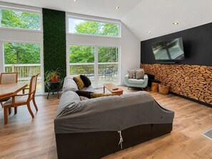 TV, video games, DVD player, table football - Modern Retreat in Forest with Hot Tub (Amherst)