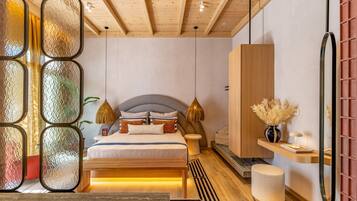 Minibar con artículos gratuitos y caja de seguridad en la habitación