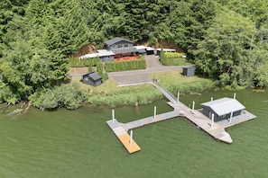 Exterior - Tranquil Siltcoos Lakefront Gem w/ Luxurious Master Suite with View, Dock, EV Charger (West Lake)